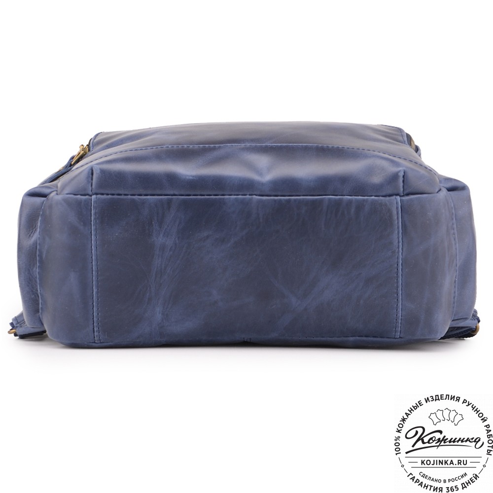 Мужской кожаный рюкзак "Гудвин" (синий воск)